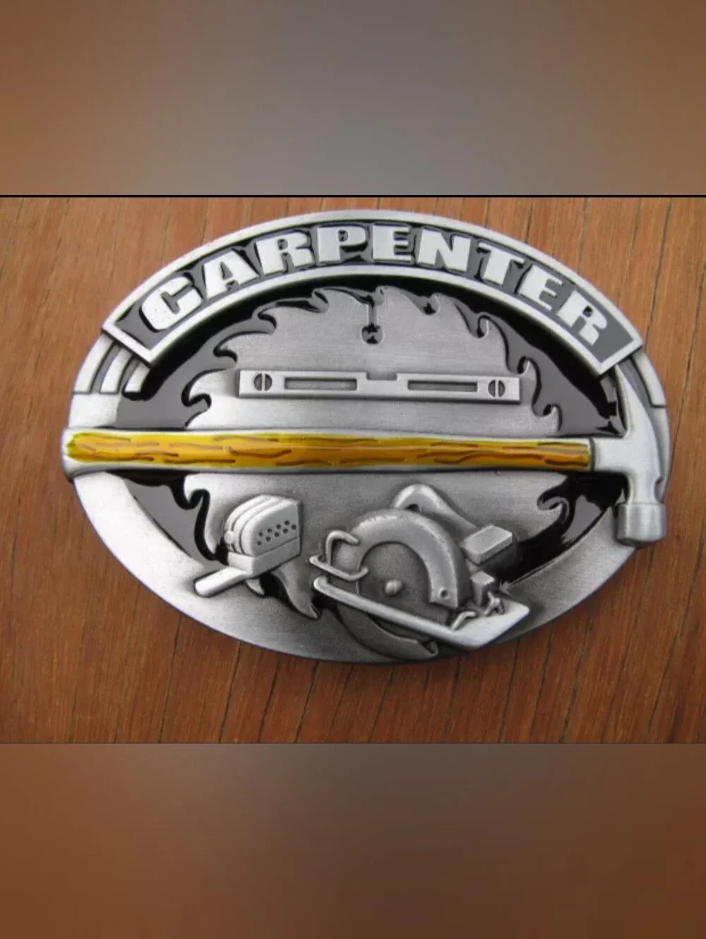 Carpenter Silver Oval Tools Hammer Level Saw Belt Buckle See 3 Choices